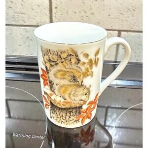 Vintage Otagiri Walt Cude Squirrel Coffee Mug Tea Cup Gold Rim Made in Japan EUC